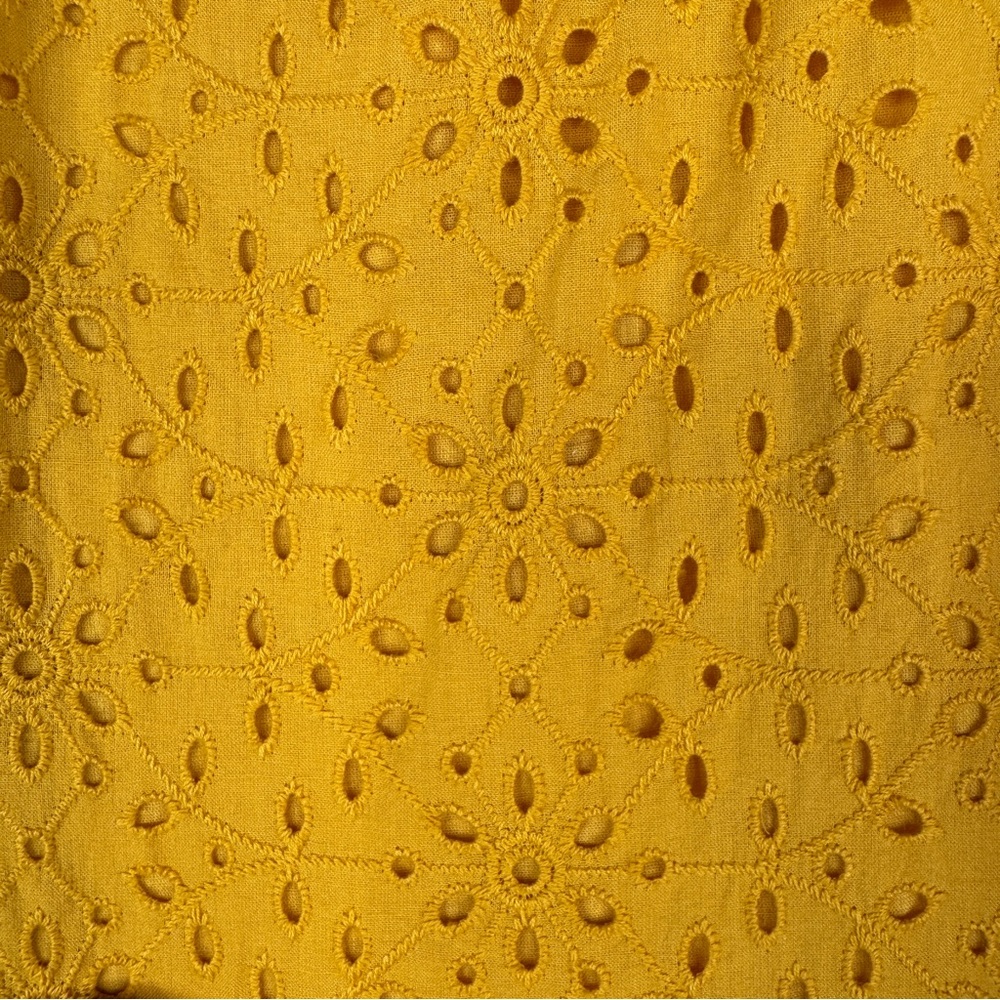 ANTHROPOLOGIE / MAEVE Tilly Eyelet Blouse - Marigold Yellow - Sz 0 - Picture 6 of 12